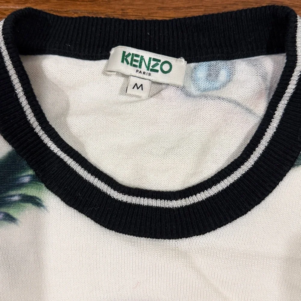 Eye Print Kenzo Sweater in White with Multicolor Eye Motif Fits like Small - Picture 2 of 6